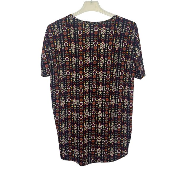 LuLaRoe Womens XXS Perfect T Tunic Top Short Sleeve HiLo Black White Brown Black - Picture 5 of 12